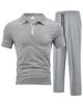 2026 Summer Men's Casual Sportswear Jacket With Collar And Zipper, Short Sleeve Pants, Casual Fashion Polo Shirt_viptrois.com