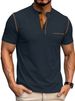 Small Slanted Breathable Short-sleeved Half-button Henry Polo Shirt For Men, Large Size, Casual Sports T-shirt_viptrois.com