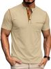 Small Slanted Breathable Short-sleeved Half-button Henry Polo Shirt For Men, Large Size, Casual Sports T-shirt_viptrois.com