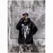 Harajuku Y2K Autumn Women's Hooded Sweatshirt Zipper Print Long Sleeve Hoodie Jacket Plus Size Loose Fit_viptrois.com