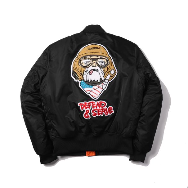Norman Dragon American Autumn Winter Bomber Cotton Coat Hip Hop Embroidered Baseball Jacket Men's Trendy Military Style_viptrois.com