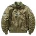 Men's Flight Jacket - Oversized Tactical Bomber Jacket With Stand Collar Embroidered Baseball Style Waterproof & Windproof (Khaki, Black, Army Green)_viptrois.com