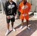 Men's 3D Letter Print Hooded Sweatshirt Set Trendy Casual Versatile Shorts Two Piece Set High Street Style_viptrois.com