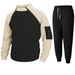 Men's Color Block Stand Collar Sweatshirt – Loose Fit Long Sleeve Pullover For Autumn & Winter_viptrois.com