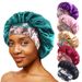 Ethnic style printed elastic wide brimmed satin sleeping cap beauty perm cap_viptrois.com