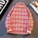 Men's Clothing Fashion Lapel Men's Trendy Versatile Jacket Spring And Autumn Small Version Loose Couple Coat Retro Plaid Top_viptrois.com