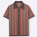 European And American Foreign Trade Men's High-end Short-sleeve Knit New Summer Striped Jacquard Business Polo Shirt,_viptrois.com