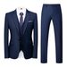 Men's Casual European And American Business Professional Suit, Groom And Best Man Wedding Banquet Three-piece Suit + Waistcoat + Trousers_viptrois.com