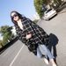Unisex Black and white plaid scarf Red plaid scarf air conditioner shawl_viptrois.com