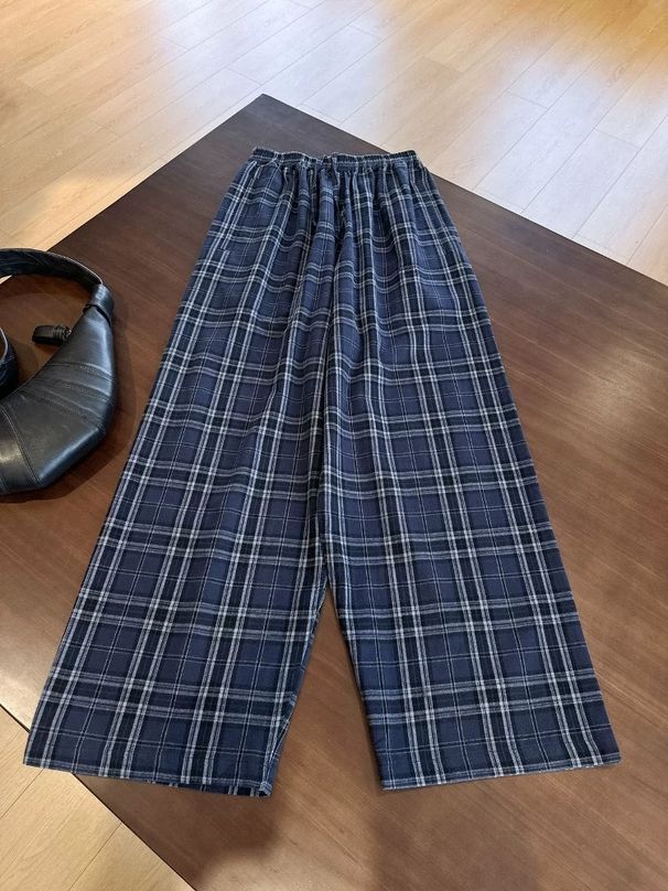 Men's Parisian Plaid Casual Pants – Loose Fit High Waist Trousers, Clean Retro Style, Old Money Aesthetic_viptrois.com