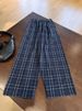 Men's Parisian Plaid Casual Pants – Loose Fit High Waist Trousers, Clean Retro Style, Old Money Aesthetic_viptrois.com