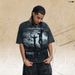 American Vintage Cross-print Washed Distressed Loose One-piece Cut Short-sleeve T-shirt_viptrois.com