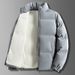 Men's Oversized Quilted Puffer Jacket Workwear Style Winter Coat With Stand Collar, Water-Resistant & Windproof Polyester Fill, Plus Size XL-8XL_viptrois.com