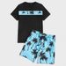 Summer Men's Casual T-Shirt With 3D Coconut Tree Pattern Printed Style For Beach Shorts Set_viptrois.com