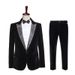 Men's Clothing Men's Black Velvet Hot Diamond Shiny Stage Catwalk Performance Suit Host Singer Peak Lapel Suit_viptrois.com