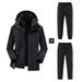 Men's Clothing Rush Clothes Set Men's Three-in-One Two-piece Set Fleece-lined Waterproof Hiking Pants_viptrois.com