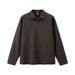 Men's Waffle-Knit Long Sleeve T-Shirt – Seagull Collar Streetwear, 100% Polyester, Relaxed Fit (Off-White/Moss Green/Black Coffee, M-XL)_viptrois.com