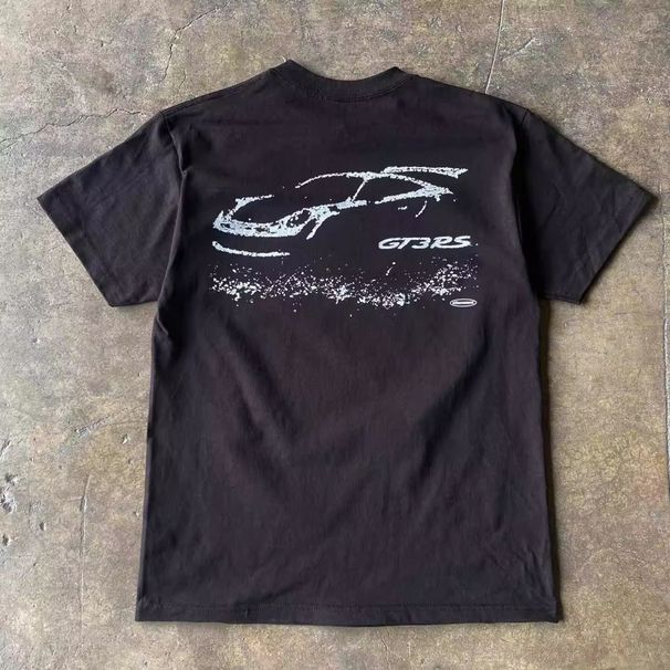 Trendy Pure Cotton Oldschool American Style Personalized Car Plus Size Short Sleeved T-shirt For Boys Summer Top_viptrois.com