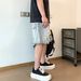 Men's Distressed Denim Shorts - 5-Inch Inseam Relaxed Fit Casual Cutoff Jeans Shorts For Men, Streetwear Summer Style_viptrois.com