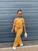 Mother & Kids New Style Children's Outfit Inspired By Instagram Trend - Girls' Set In Velvet Short-sleeved Design_viptrois.com