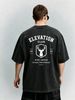 Vintage Washed Double-Sided Print Shield Deer Head Arch Letter Slogan Heavyweight 230g Cotton Men's Outdoor Street Tee_viptrois.com