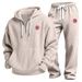 Hip-Hop Style Hooded Zip-Up Sweatshirt With Letter Patchwork, Unisex Streetwear Hoodie, Oversized Fit For Men & Women_viptrois.com