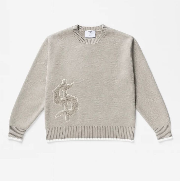 European And American Leisure Street Autumn And Winter Loose Knitted Sweater Personality Symbol Round Neck Warm Embroidered Pattern Top_viptrois.com
