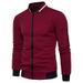 2023 Sports Korean Style Zipper Youth Solid Color Cardigan Stand Collar Casual Wear Men's Versatile_viptrois.com