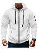 Pure Pure Cross-Border Spring And Autumn Men's Hoodie Zipper Multi-Pocket Embroidered Badge Pullover Sports Casual Sweatshirt_viptrois.com