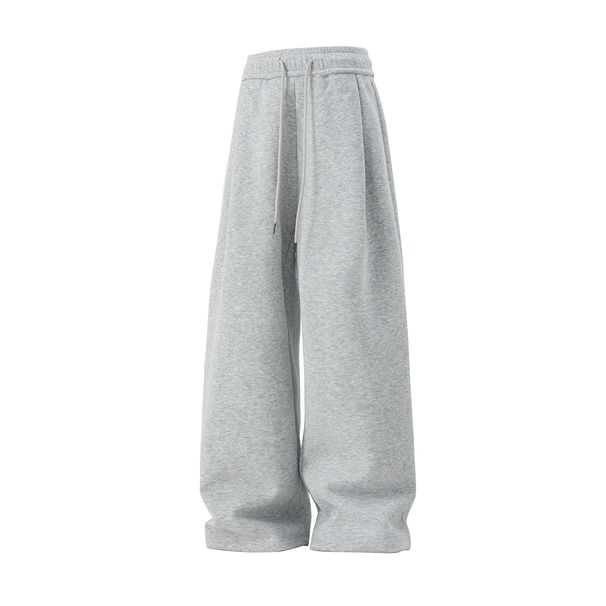 Heavy Texture Pleated Casual Pants Men 25 Autumn New Straight Loose Long Pants Trendy Brand Silhouette Sports Sweatpants_viptrois.com