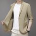 Men's Clothing Men's Ice Silk Suit 2025 Spring And Autumn New Men's Middle Aged Business Casual Seamless Sunscreen Suit Jacket_viptrois.com