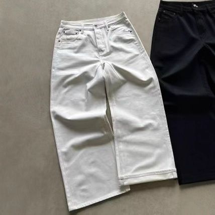Men's Clothing Men's Black Straight Leg Jeans With Embroidery - Stylish, Slim Fit, Casual Washed Denim Pants For Everyday Wear_viptrois.com