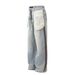 Men's Clothing Neutral High End Washed Blue Pocket Design Men's Loose Jeans_viptrois.com