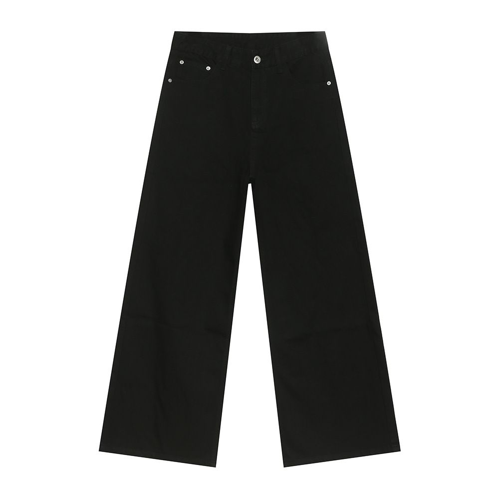 Men's Clothing Autumn New Arrivals Retro Multicolor Distressed White Wide Leg Straight Jeans Trend_viptrois.com