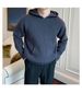 Men's Knit Hooded Sweater - Stylish British Business Casual Winter Coat, Warm & Comfortable, Breathable & Machine Washable (Black, Blue, Red)_viptrois.com