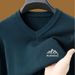 Men's Premium Wool Sweater Solid Color Autumn And Winter V-neck Knitted Sweater Casual Versatile Base Sweater_viptrois.com