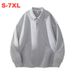 Men's & Women's Oversized Turn-Down Collar Long Sleeve Sweatshirt - Loose Fit Casual Pullover For Sports Team Building (Black, White, Navy, Gray)_viptrois.com