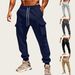 Men's Cargo Jogger Pants - Multi-Pocket Elastic Waist Casual Trousers, Streetwear Wide-Leg Sweatpants (Black/Navy/10 Colors, S-XXXL)_viptrois.com