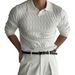 Men's Casual Knit Polo Shirt - Breathable Loose Fit Long Sleeve T-Shirt For Business & Daily Wear (Multiple Colors)_viptrois.com