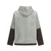 Two-Piece Color Block Long Sleeve Hooded Sweatshirt Men's Trendy Brand Letter Embroidery Loose Casual Pullover_viptrois.com