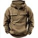 Cross-Border Autumn Winter New Men's Hooded Solid Color European And American Youth Sports Multi-Pocket Patchwork_viptrois.com