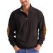 Men's Clothing Outdoor Leisure Stand Up Collar Outdoor Casual Stand Collar Corduroy Knit Pullover Hoodie Stylish Comfortable For Urban Travel Wear_viptrois.com