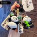 Bag Pendant Handcrafted Panda Couple Keychain - Resin & Wood Carving Style With Bamboo Accents (Exquisite Gift Idea)_viptrois.com