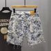Men's Clothing Light Luxury Denim Shorts Men's Summer Loose Versatile Casual Trendy Shorts Fashionable Blue And White Porcelain Casual Pants_viptrois.com