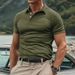 Men's Clothing Summer New Style Lapel Sports Men's Twill POLO Shirt Casual Men's Solid Color Short Sleeved T Shirt_viptrois.com