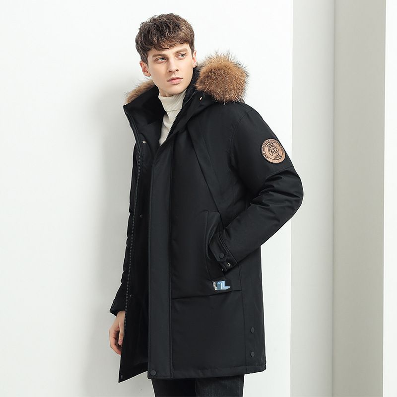 Men's Clothing cotton Jacket Winter Thickened Youth Mid Length Winter Coat Parka_viptrois.com