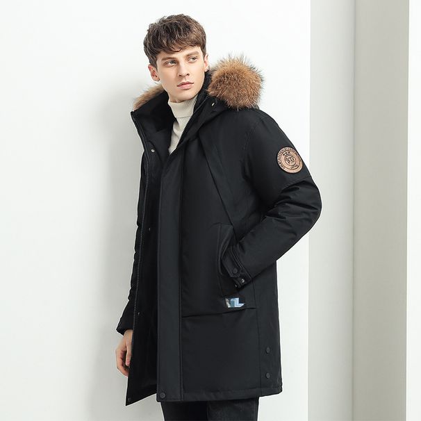 Men's Clothing cotton Jacket Winter Thickened Youth Mid Length Winter Coat Parka_viptrois.com