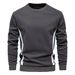 Spring 2025 European-Amecian Fashion Pullovers Outerwear Men's Round Collar Splicing Long Sleeve Slim Sweatshirts S-2XL_viptrois.com