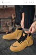 2025. Martin Boots, Men's High-top Yellow Boots, Men's Thick-soled Short Boots, Trendy Shoes_viptrois.com