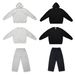 Unisex Hoodie & Sweatpants Set – Heavyweight Cotton Streetwear Lounge Set (Black/Heather Grey, S-XL)_viptrois.com